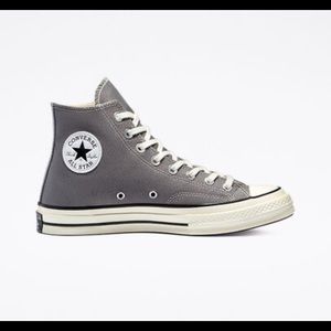 Grey sparkle converse high tops